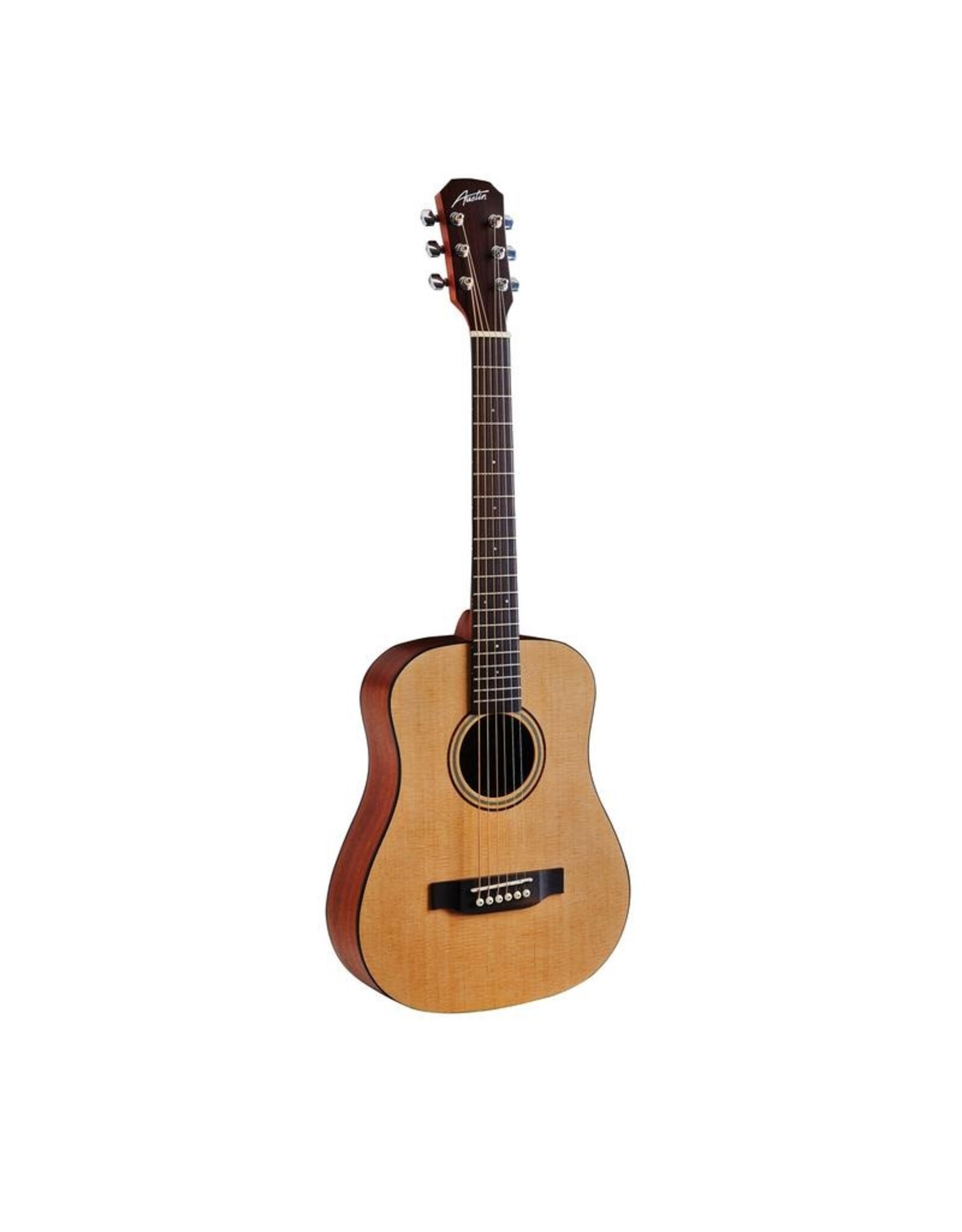Austin Austin AM30 Travel Size Dreadnought, Satin Natural, w/bag