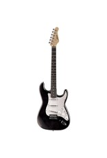 Austin Austin Electric Double Cutaway (Stratocaster Style) Black Guitar Pack (Incl. Bag, Amp, Strap, Picks, and Tuner)
