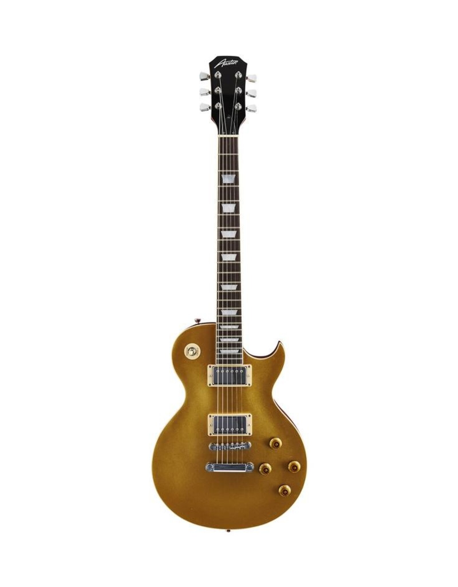 Austin Austin Electric Archtop (Les Paul Style) Super 6 Gold Top Pack (Incl. Bag, Amp, Strap, Picks, and Tuner)