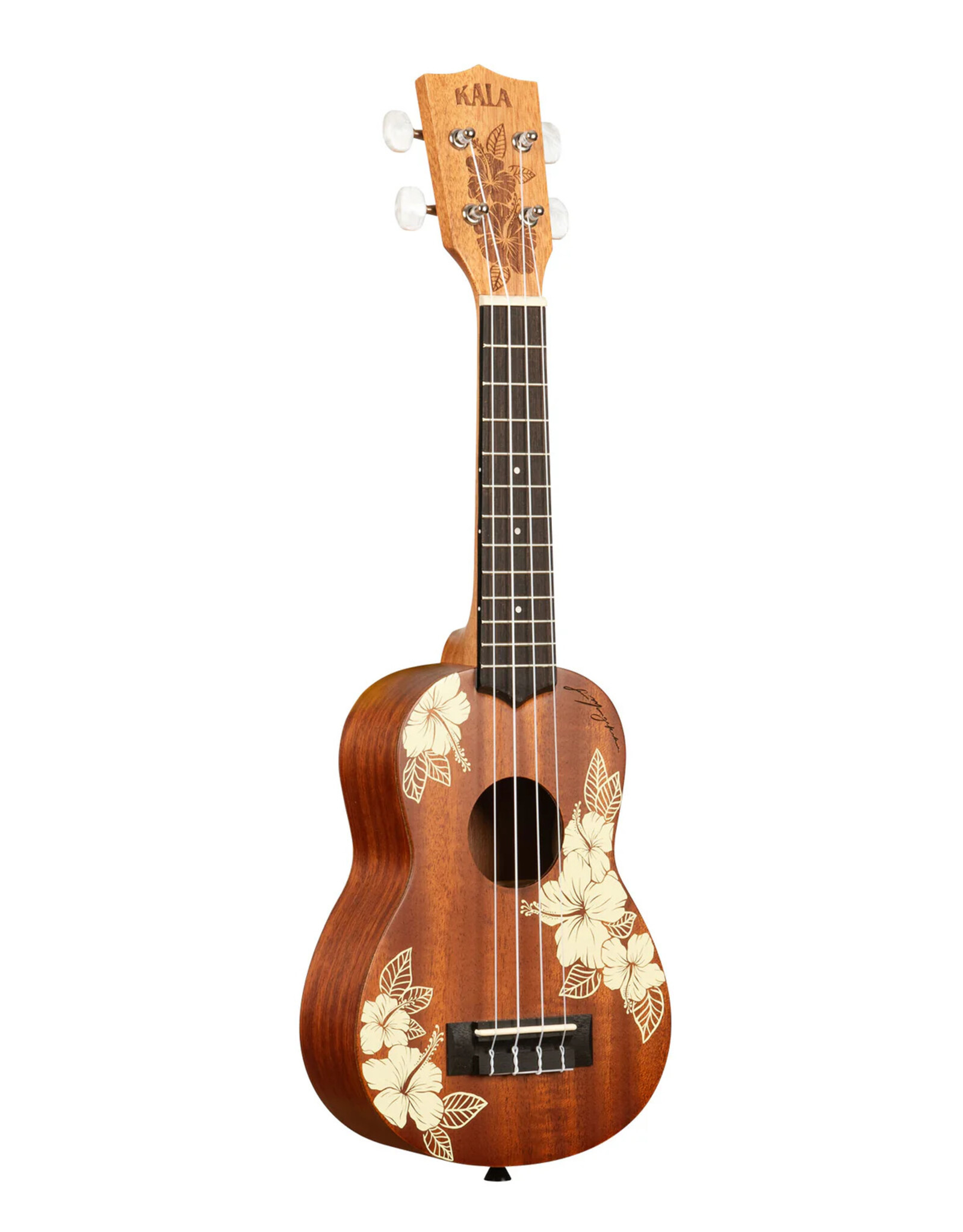 Kala Kala Hibiscus Mahogany Soprano Ukulele W/ Bag