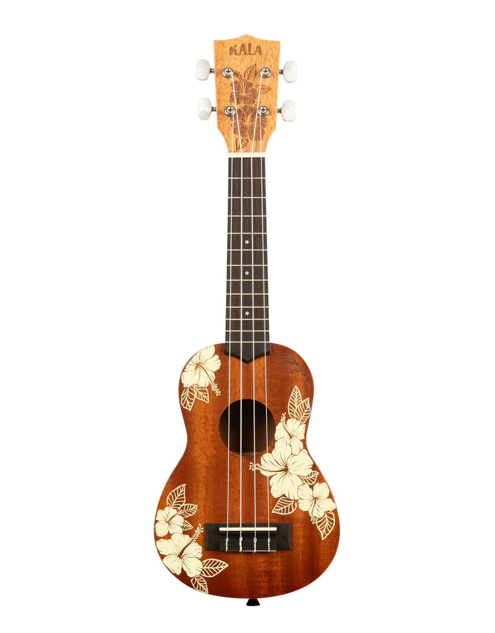 Kala Kala Hibiscus Mahogany Soprano Ukulele W/ Bag