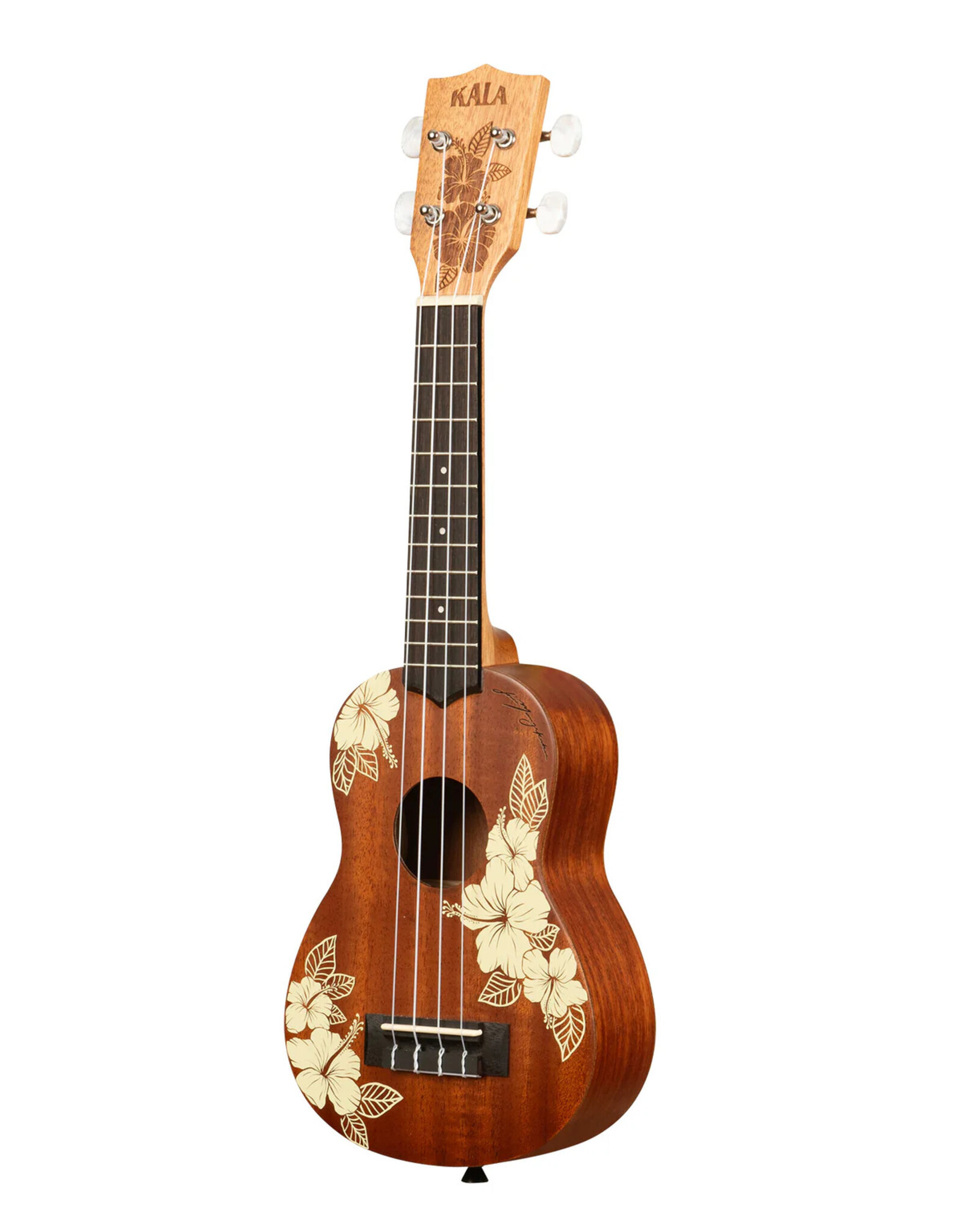 Kala Kala Hibiscus Mahogany Soprano Ukulele W/ Bag
