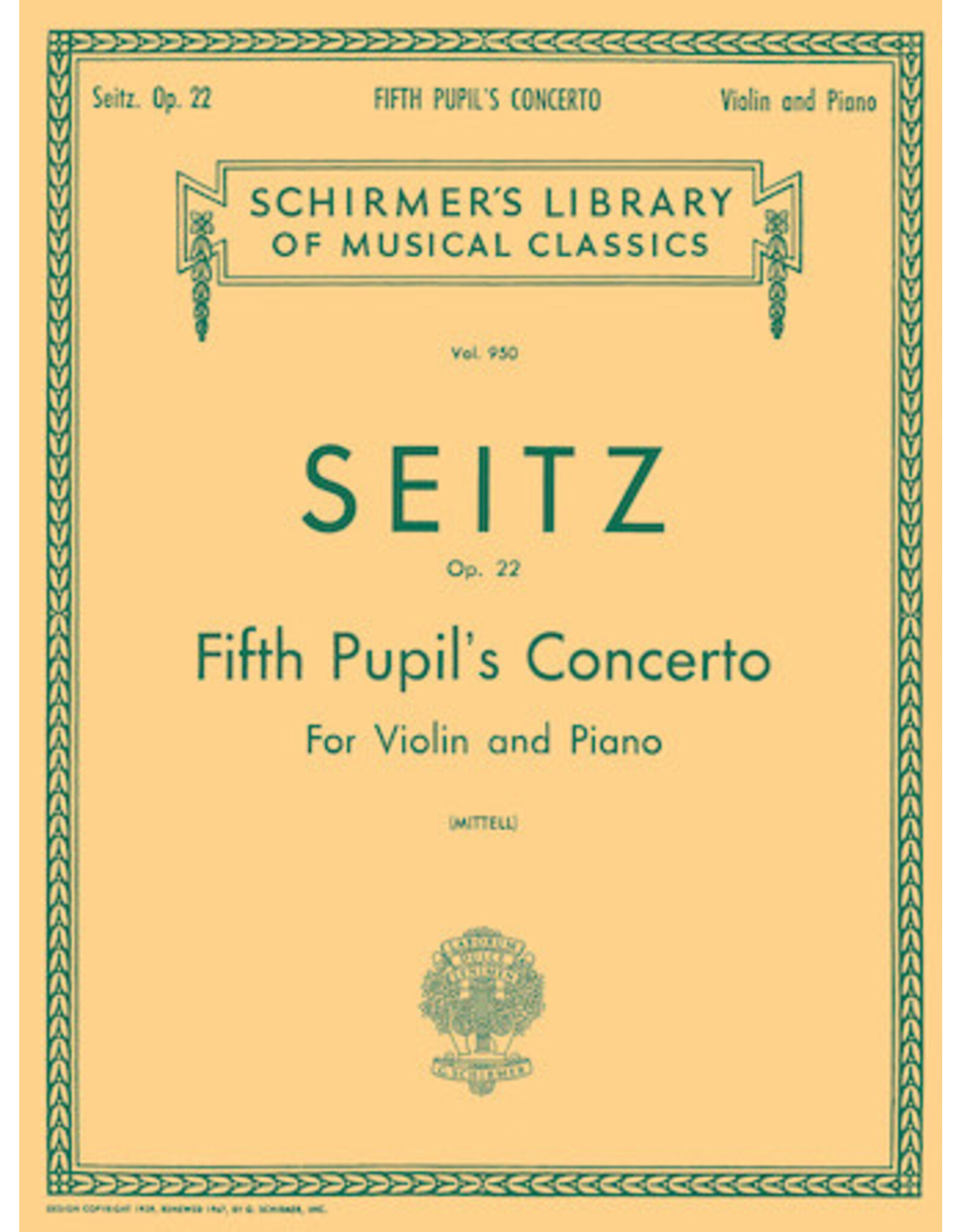 Hal Leonard Pupil's Concerto No. 5 in D, Op. 22 Score and Parts (Mittell) String Solo