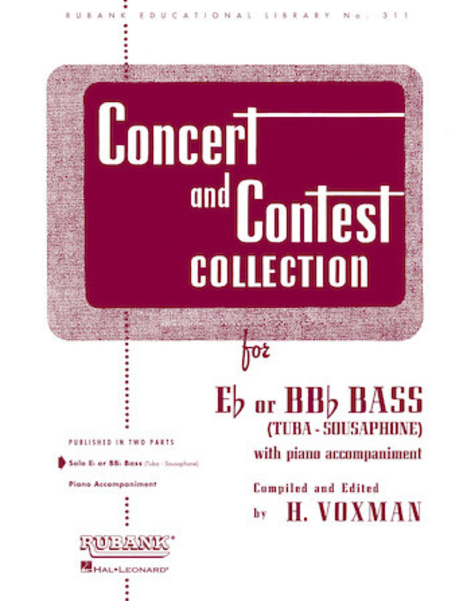 Hal Leonard Concert and Contest Collection for Bass/Tuba (B.C.) Piano Accompaniment Rubank Solo Collection Eb or BBb Bass (Tuba) - Piano Part
