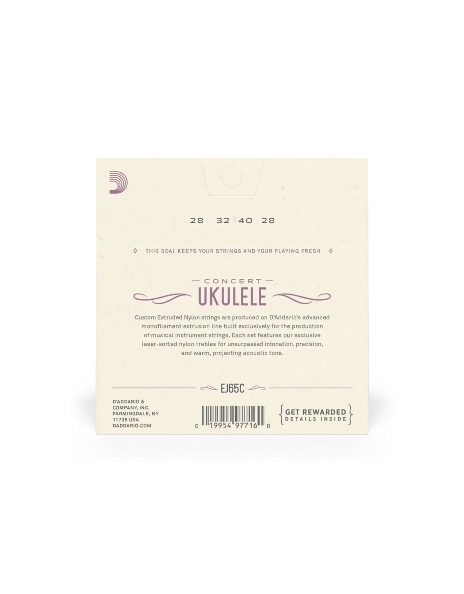 D'Addario D'Addario EJ65C Pro-Arte Custom Extruded NylonUkulele Strings, Concert