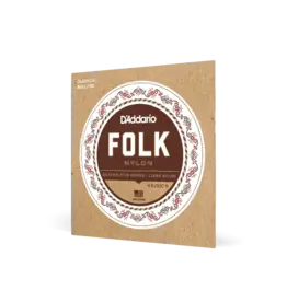 D'Addario Normal Tension Ball End, Silver-Wound/Clear Nylon, Folk Nylon Classical Guitar Strings
