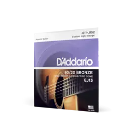 D'Addario D'addario EJ13 11-52 Custom Light, 80/20 Bronze Acoustic Guitar Strings