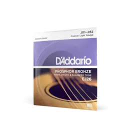 D'Addario D'addario EJ26 11-52 Custom Light, Phosphor Bronze Acoustic Guitar Strings