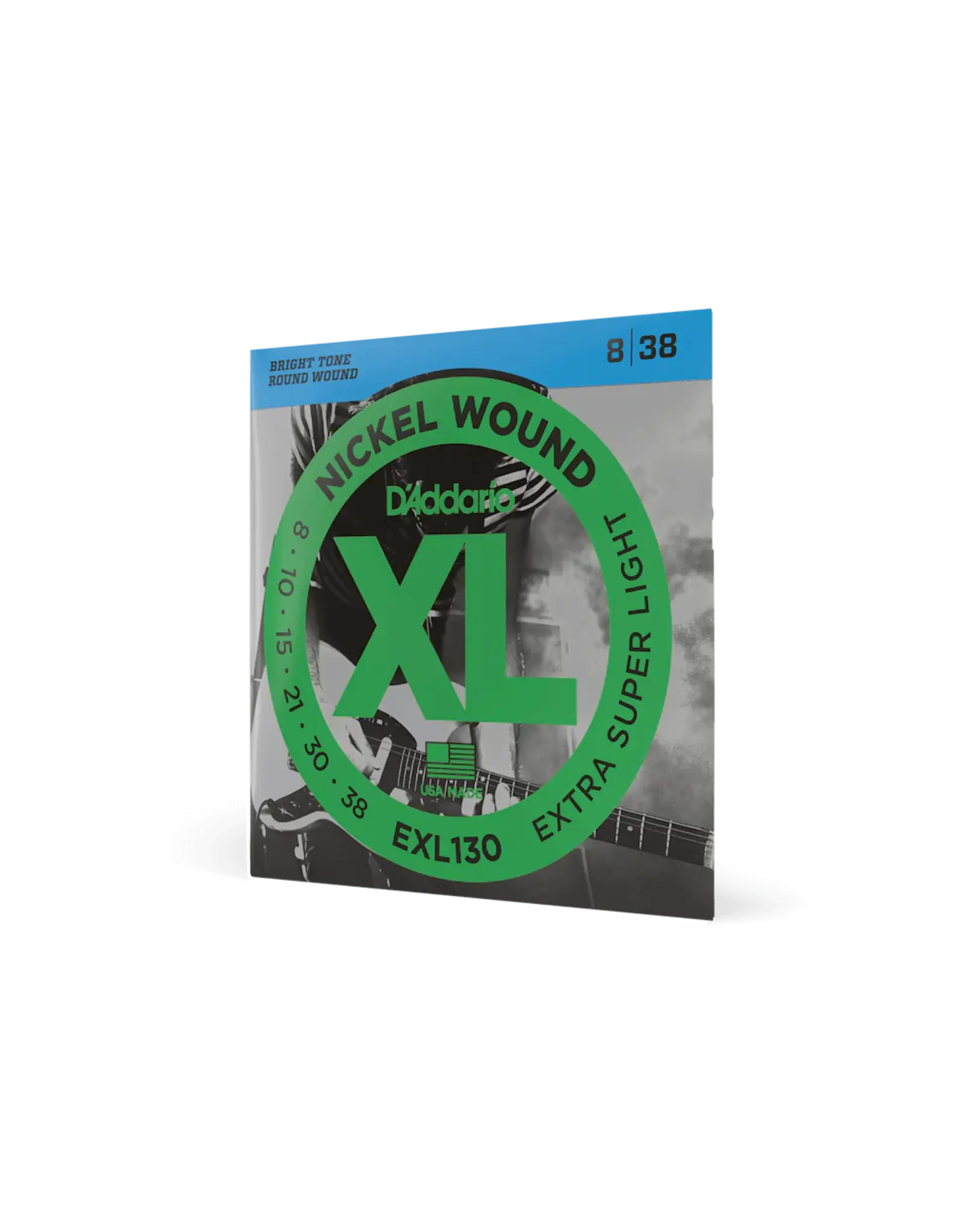 D'Addario D'Addario EXL130 Nickel Wound Electric Guitar Strings, Extra Super Light, 8-38