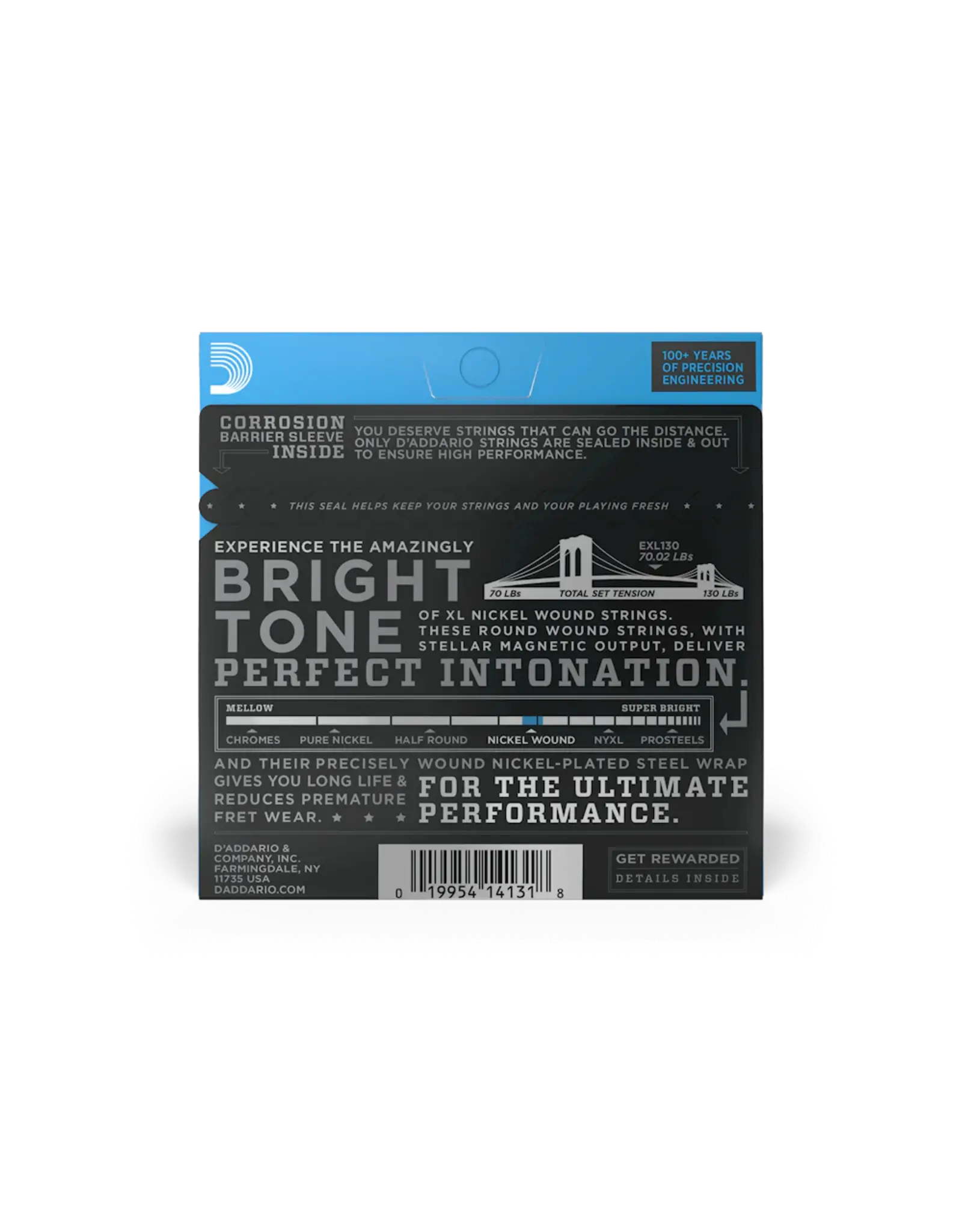 D'Addario D'Addario EXL130 Nickel Wound Electric Guitar Strings, Extra Super Light, 8-38