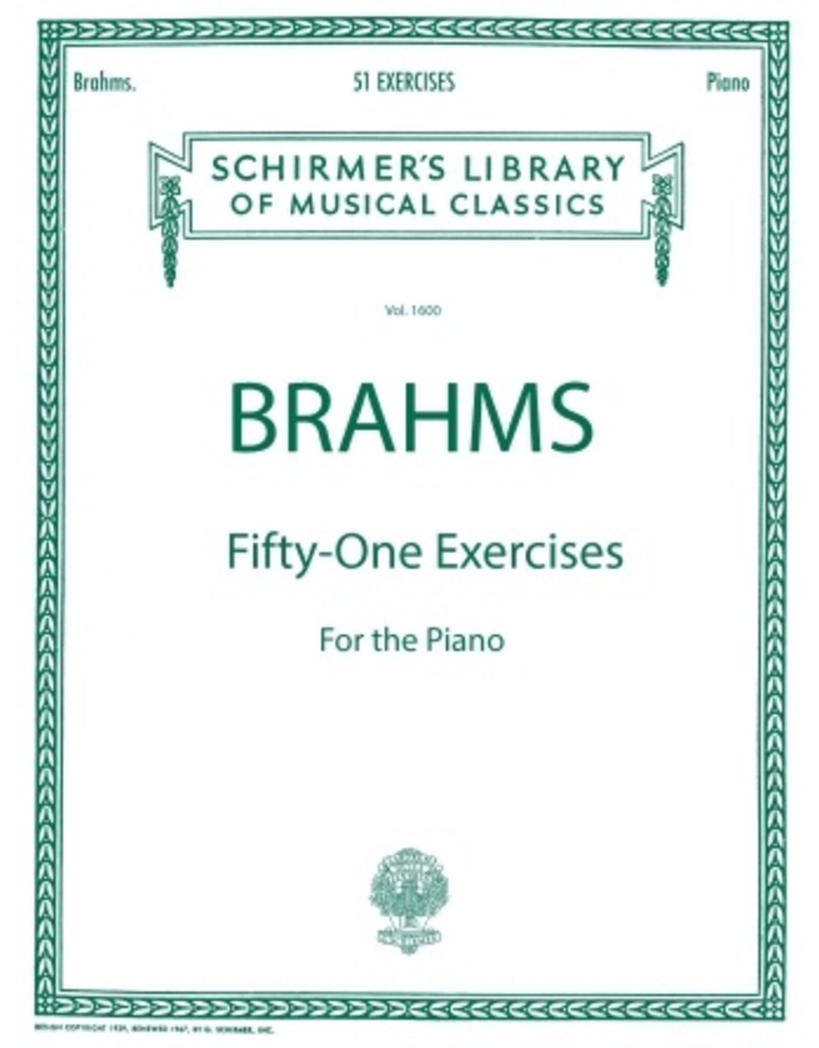 Hal Leonard Brahms - 51 Exercises Piano Solo Piano Method Piano Solo