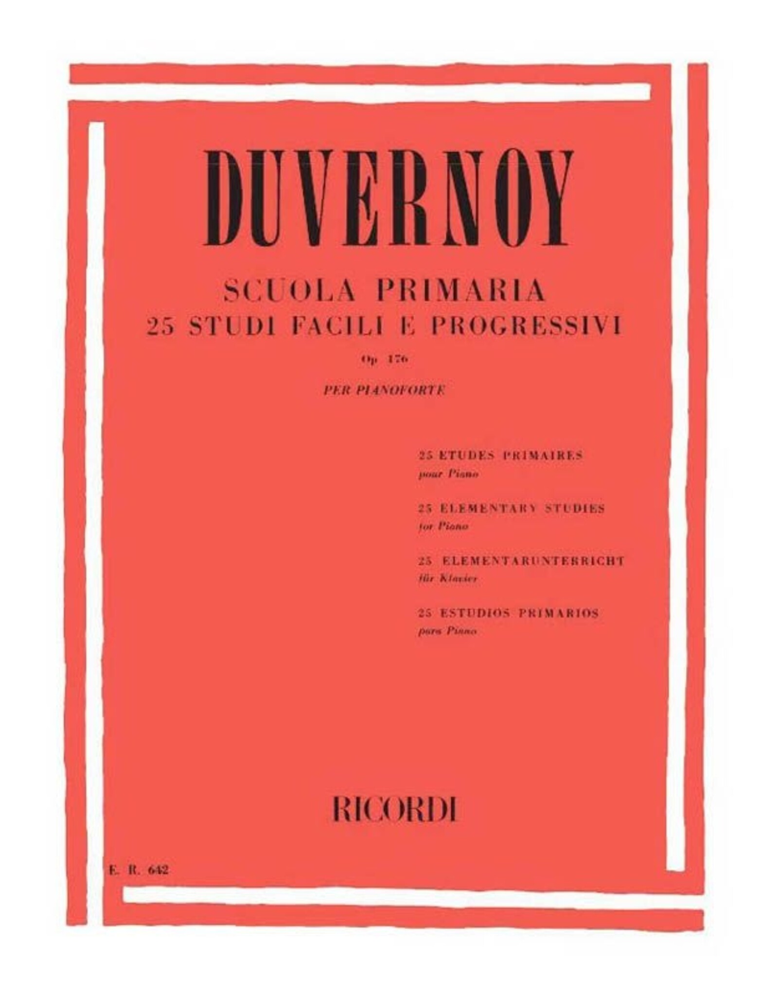 Ricordi Duvernoy - Scuola Primaria 25 Studi Facili E Progressivi