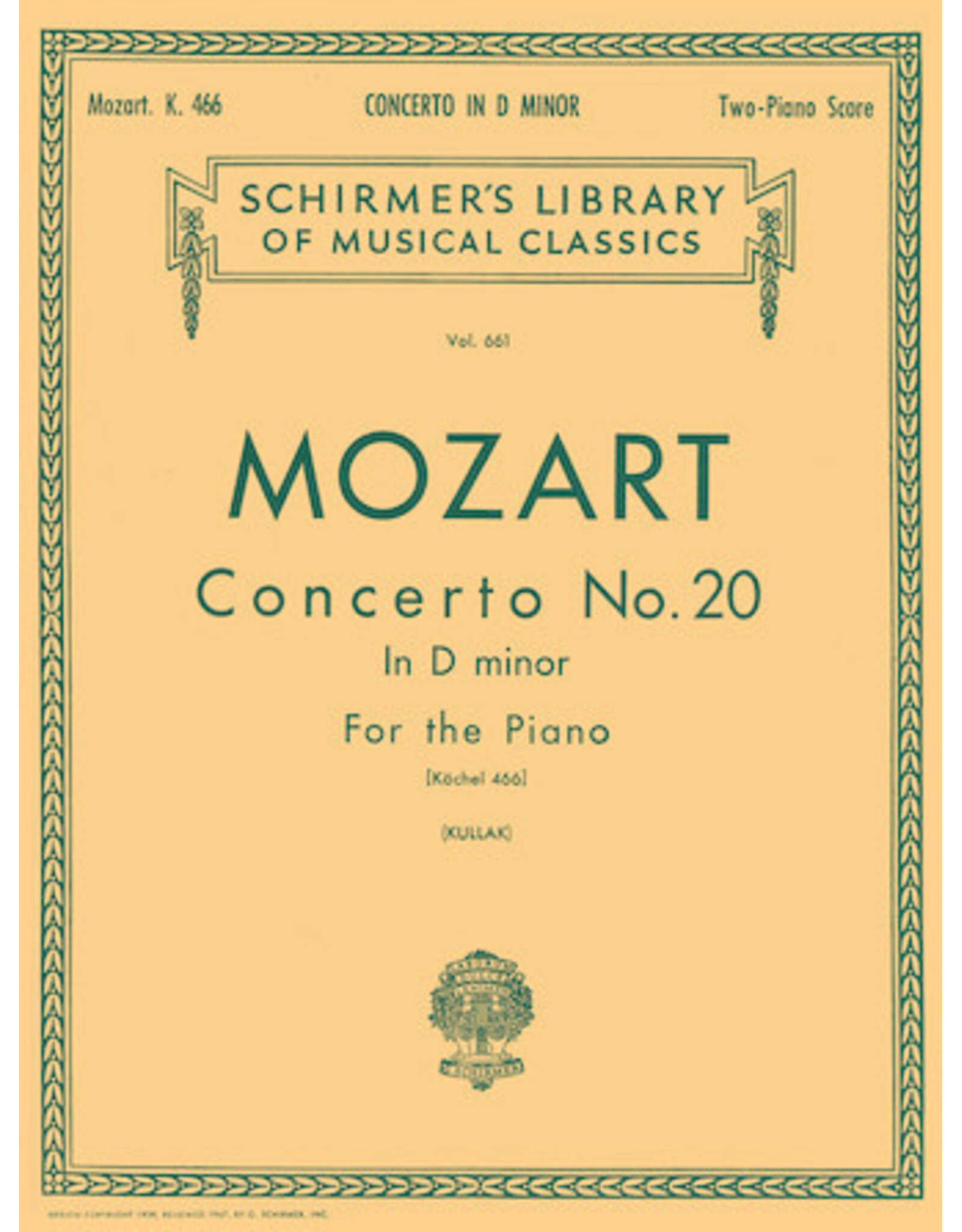 Hal Leonard Mozart - Concerto No. 20 in D Minor, K.466 Piano Duet (Kullak) Piano Piano Duet