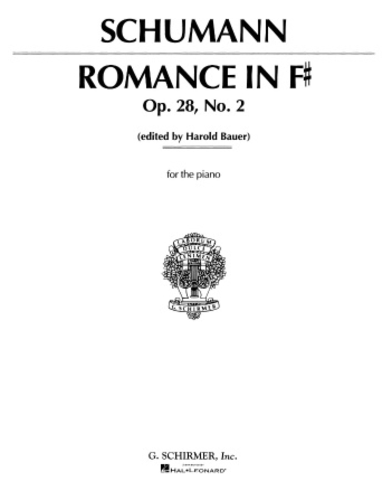 Hal Leonard Romance, Op. 28, No. 2 in F Sharp Piano Solo (Bauer) Piano Solo Piano Solo