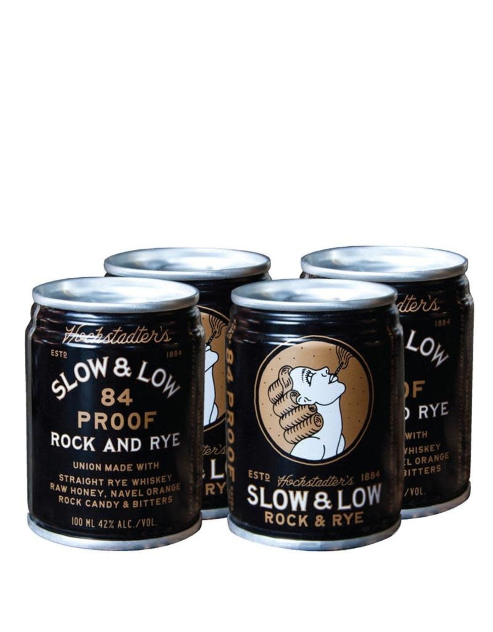 Hochstadter's Slow & Low Rock and Rye 100 ml can 4 pack