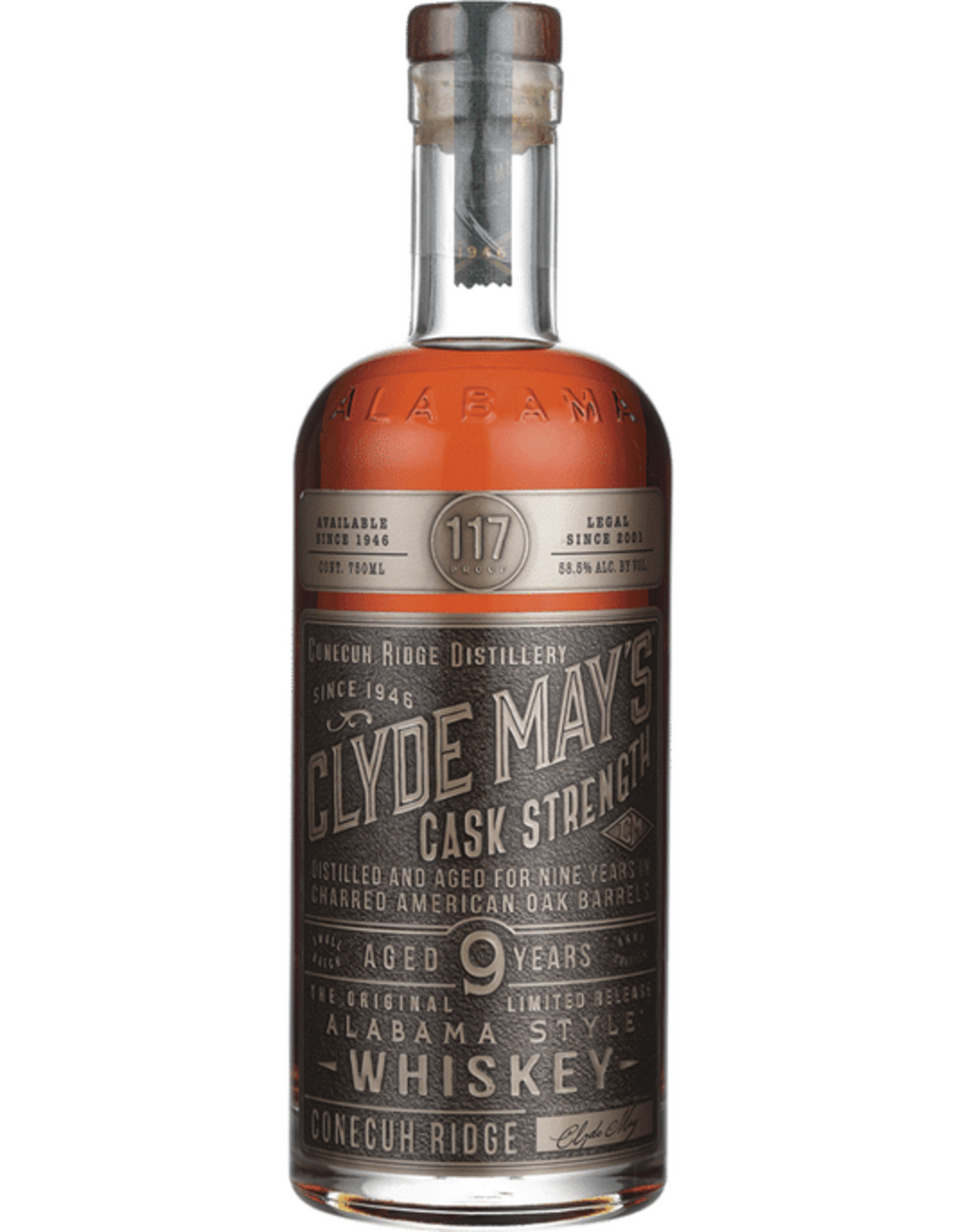 Clyde May's Cask Strength 9 year Alabama Whiskey