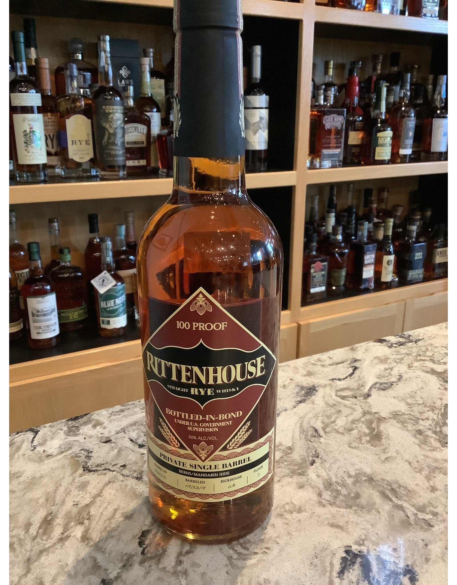 Bern's select, Rittenhouse, Single Barrel, Bottled In Bond, Rye