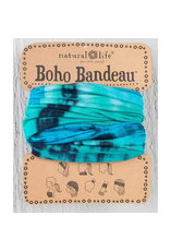 Natural LIfe Boho Bandeau, Tie Dye Turquoise/Blue/White