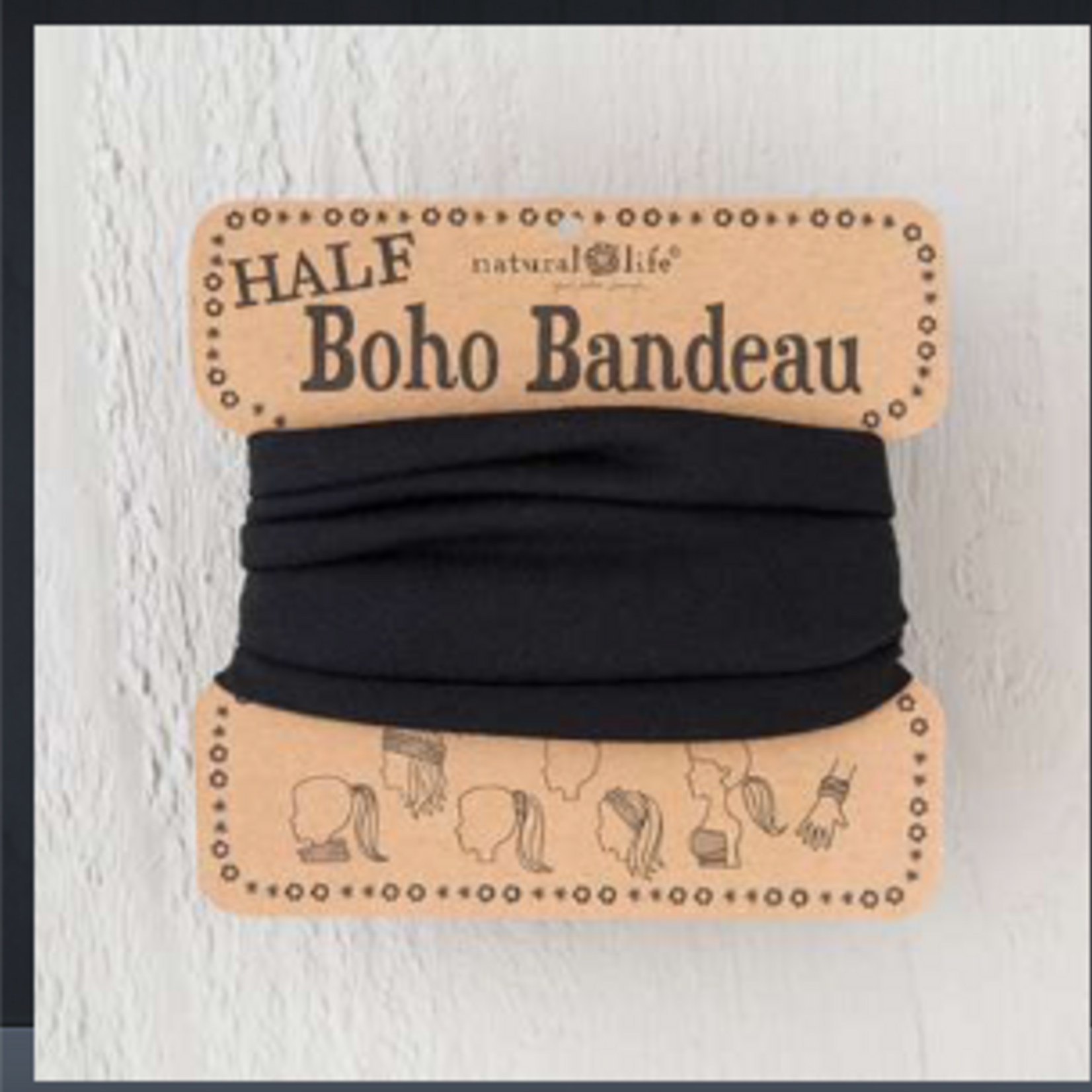 Natural Life Half Boho Bandeau, Black