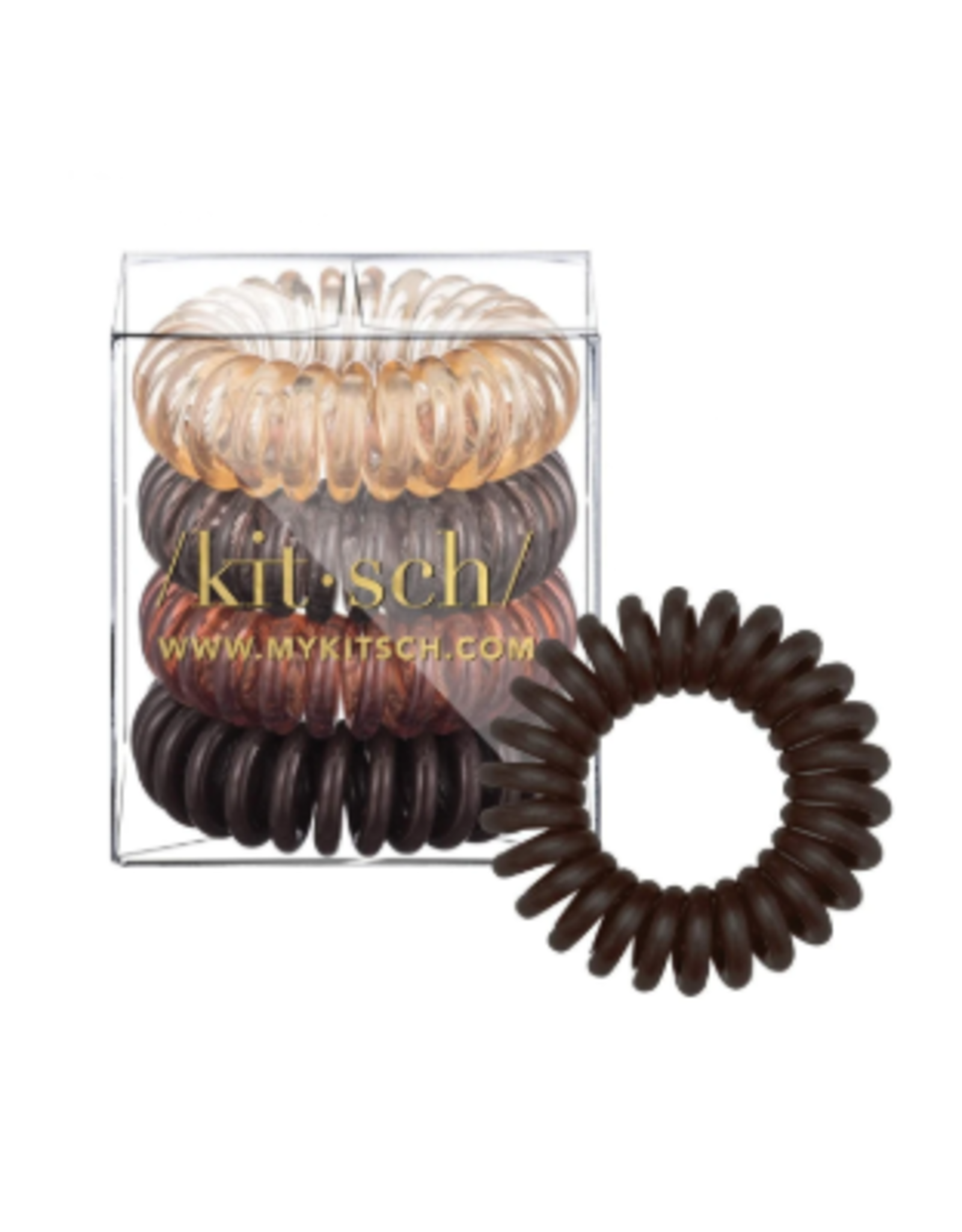 Kitsch Kitsch Hair Coils 4 Pack, brunette