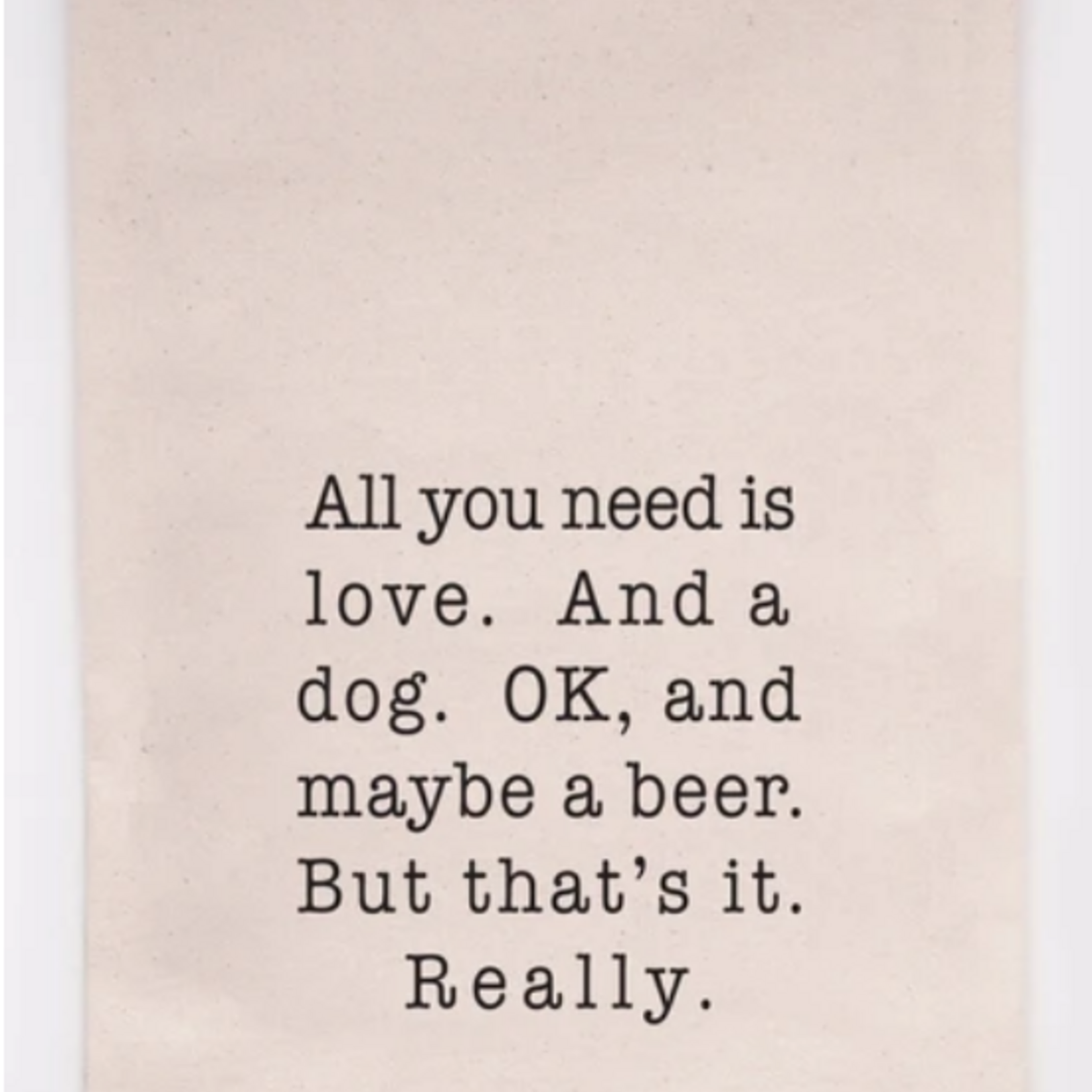 Flour Sack Towel, Love and a Dog