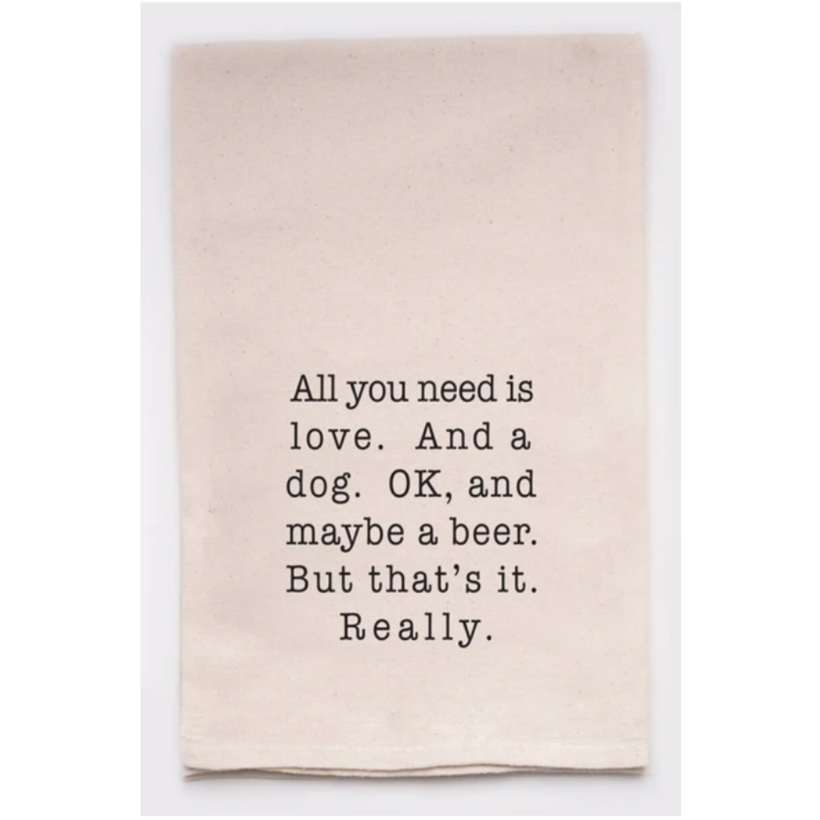 Flour Sack Towel, Love and a Dog