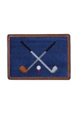 Smathers & Branson Crossed Clubs Needlepoint Card Wallet