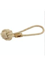 13" natural cotton/jute rope ball tug