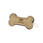 Tall Tails 6" Leather & Wool Bone Dog Toy