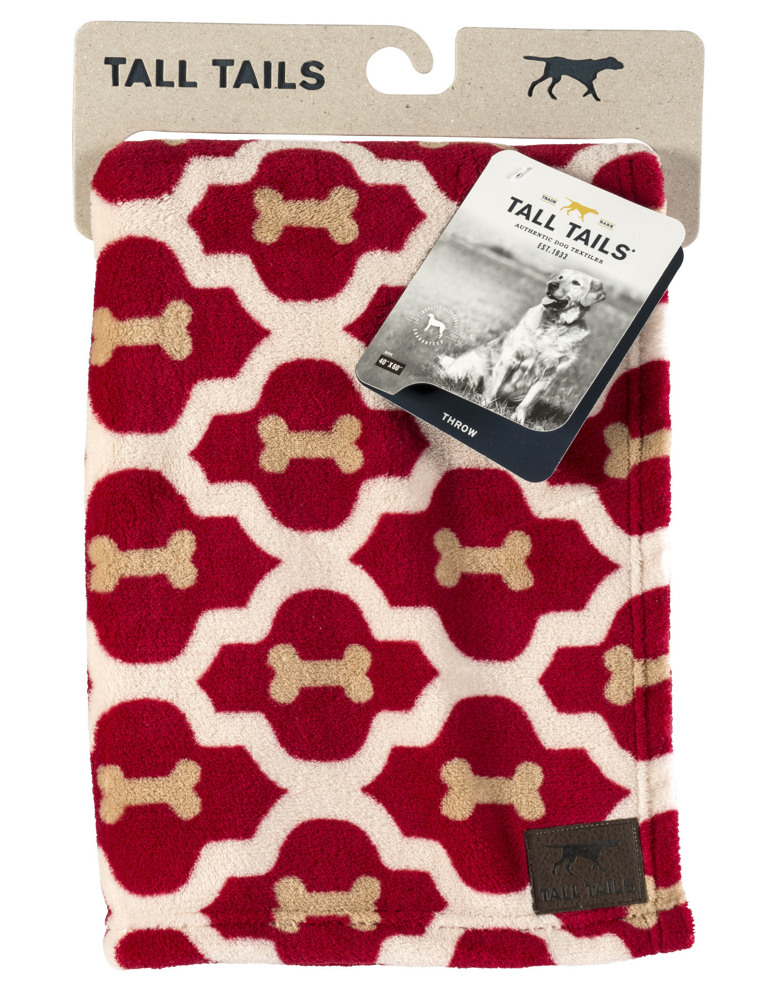 Tall Tails Fleece Pet Blanket, red bone, 30x40