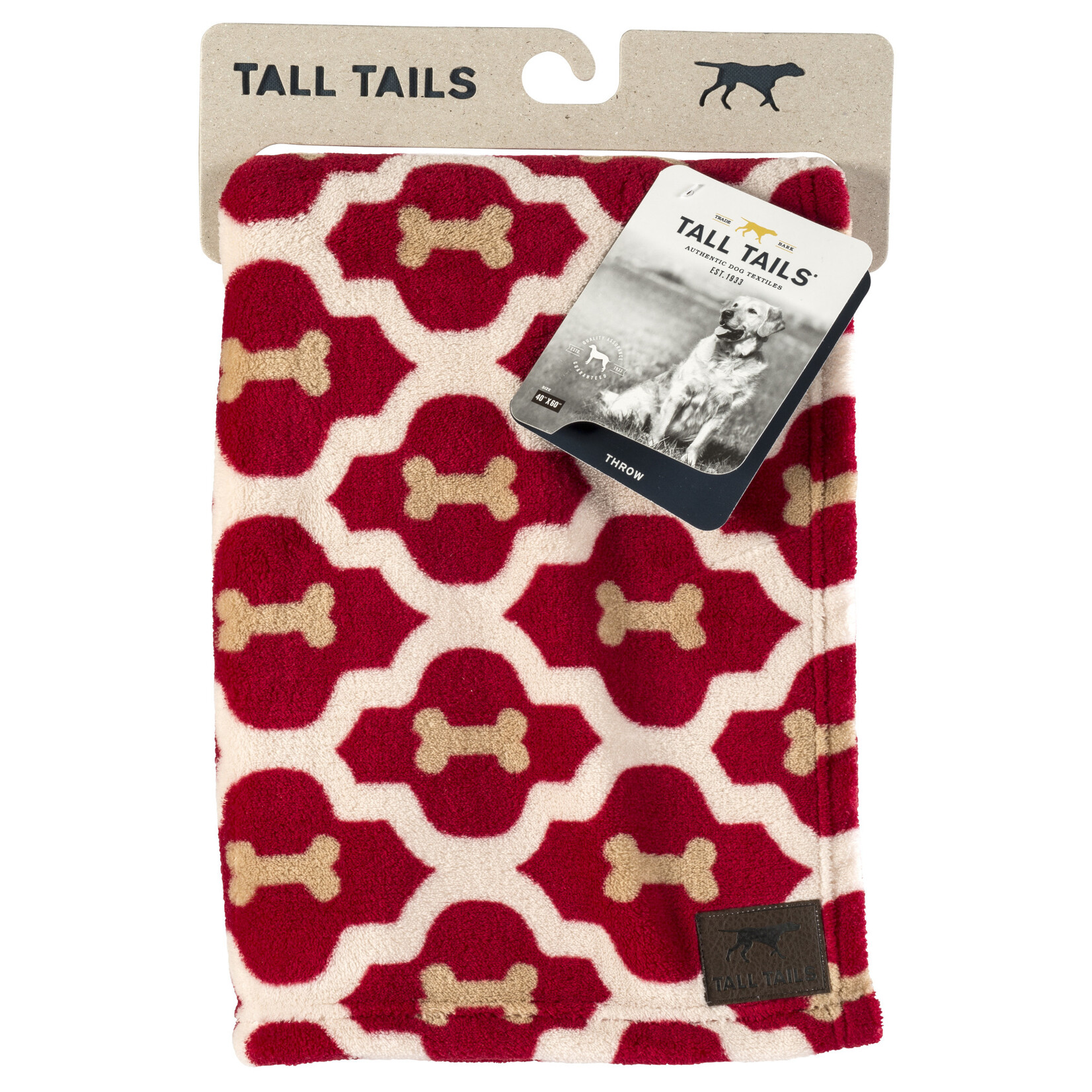 Tall Tails Fleece Pet Blanket, red bone, 30x40
