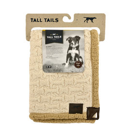Tall Tails Sherpa Dog Blanket, 30x40, embossed bone cream