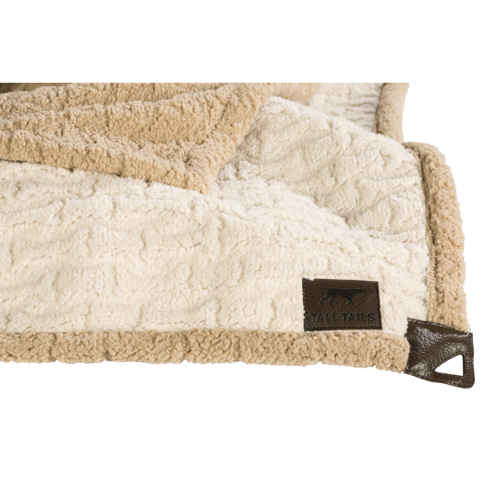 Tall Tails Sherpa Dog Throw, 40x60, embossed bone cream