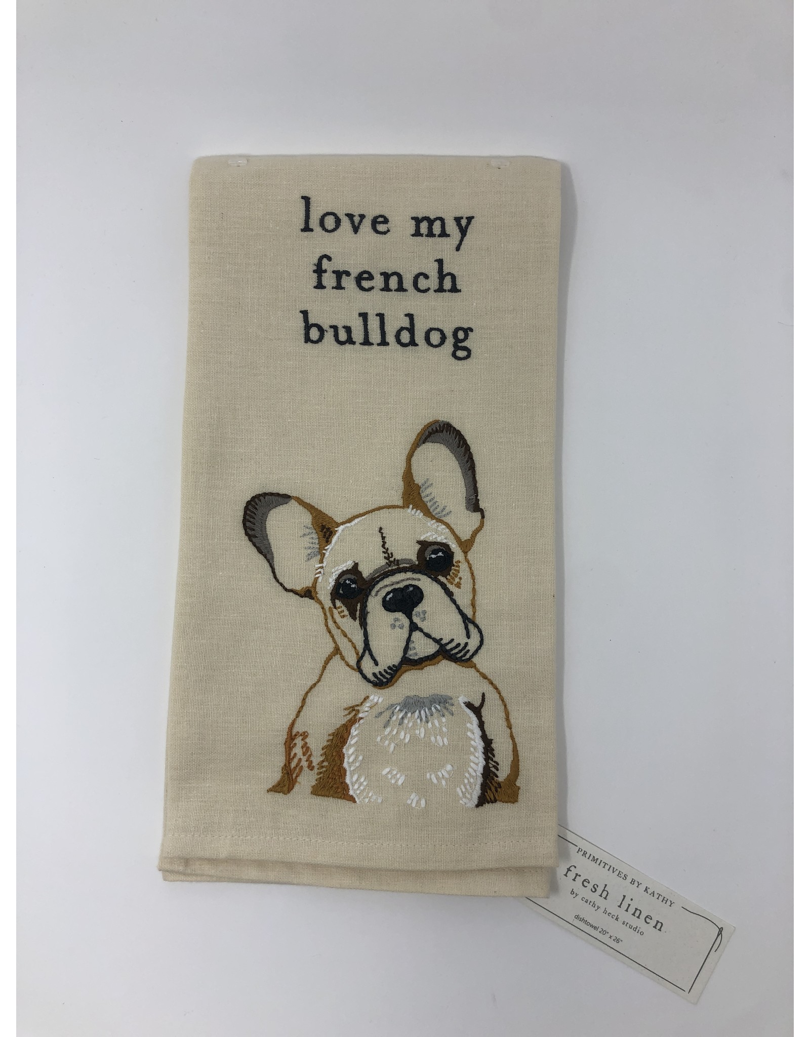 Primitives by Kathy Dish Towel- French Bulldog