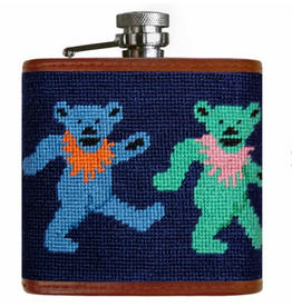 Smathers & Branson S&B Flask, Dancing Bears on Navy