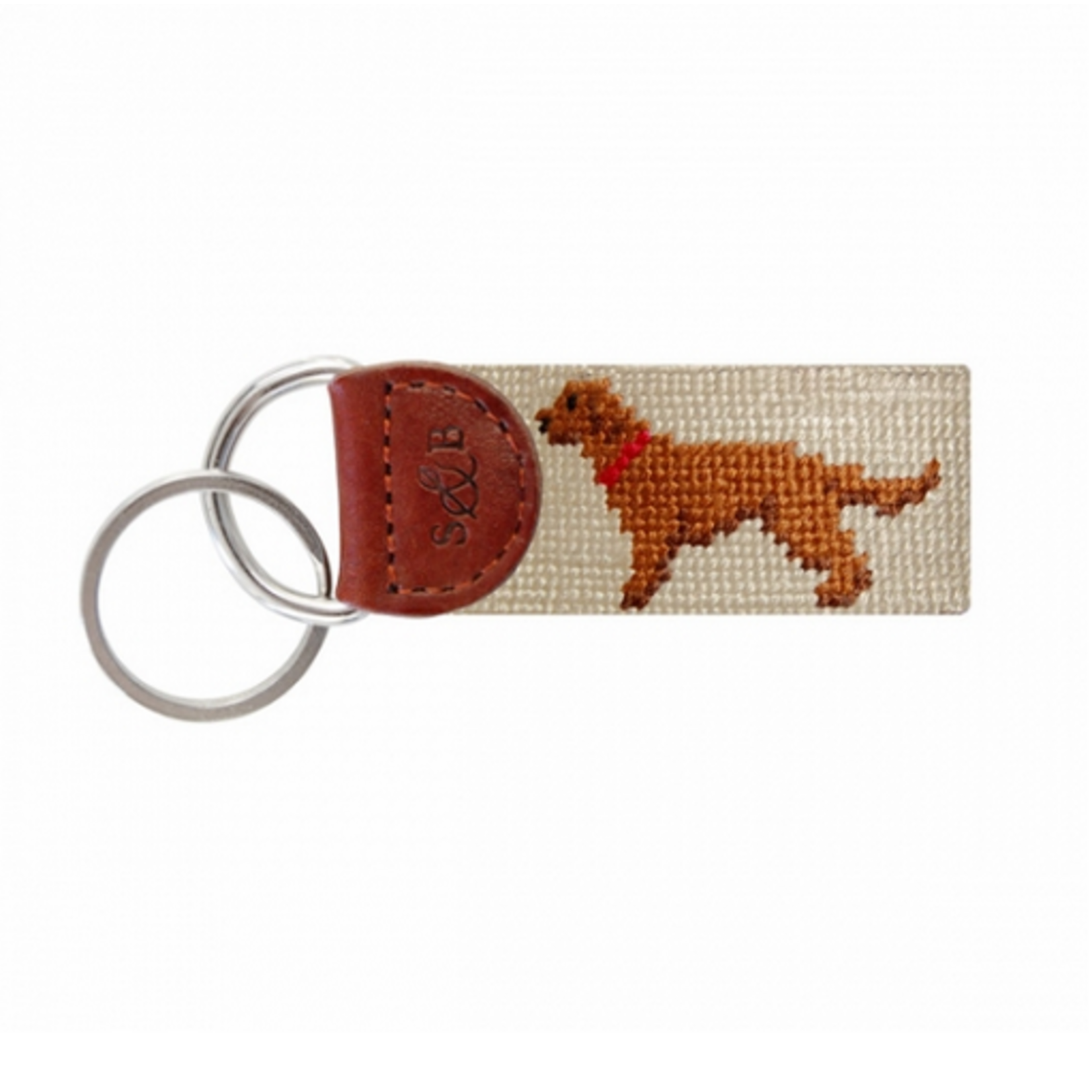 Smathers & Branson S&B Needlepoint Key Fob, Chocolate Lab