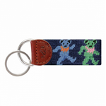 Smathers & Branson S&B Needlepoint Key Fob, Dancing Bears, dark navy