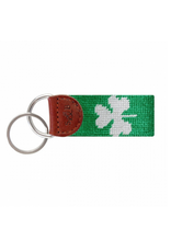 Smathers & Branson S&B Needlepoint Key Fob, Shamrock, Kelly Green