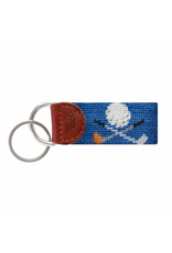 Smathers & Branson S&B Needlepoint Key Fob, Golf Clubs on blueberry