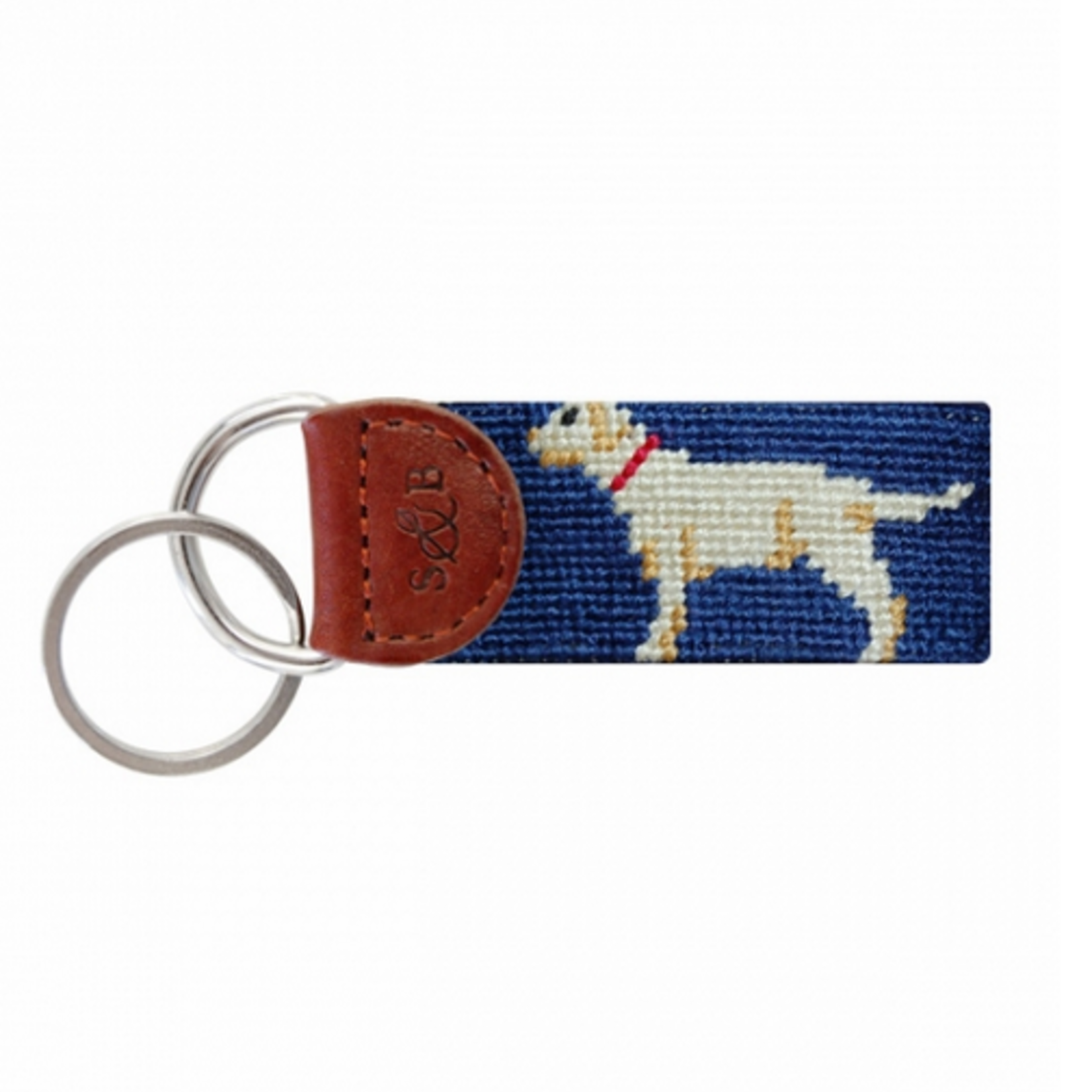 Smathers & Branson S&B Needlepoint Key Fob, Yellow Lab