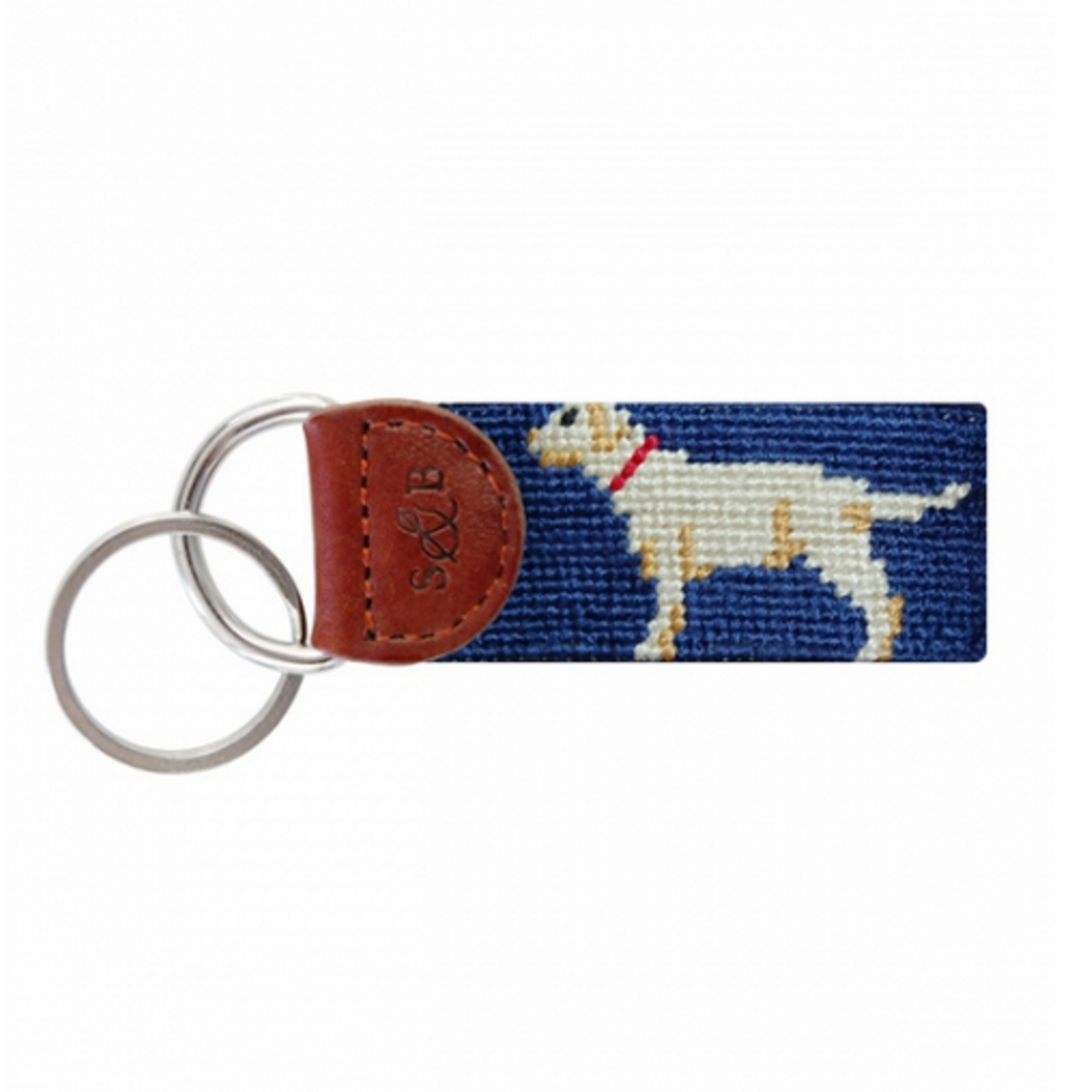 Smathers & Branson S&B Needlepoint Key Fob, Yellow Lab