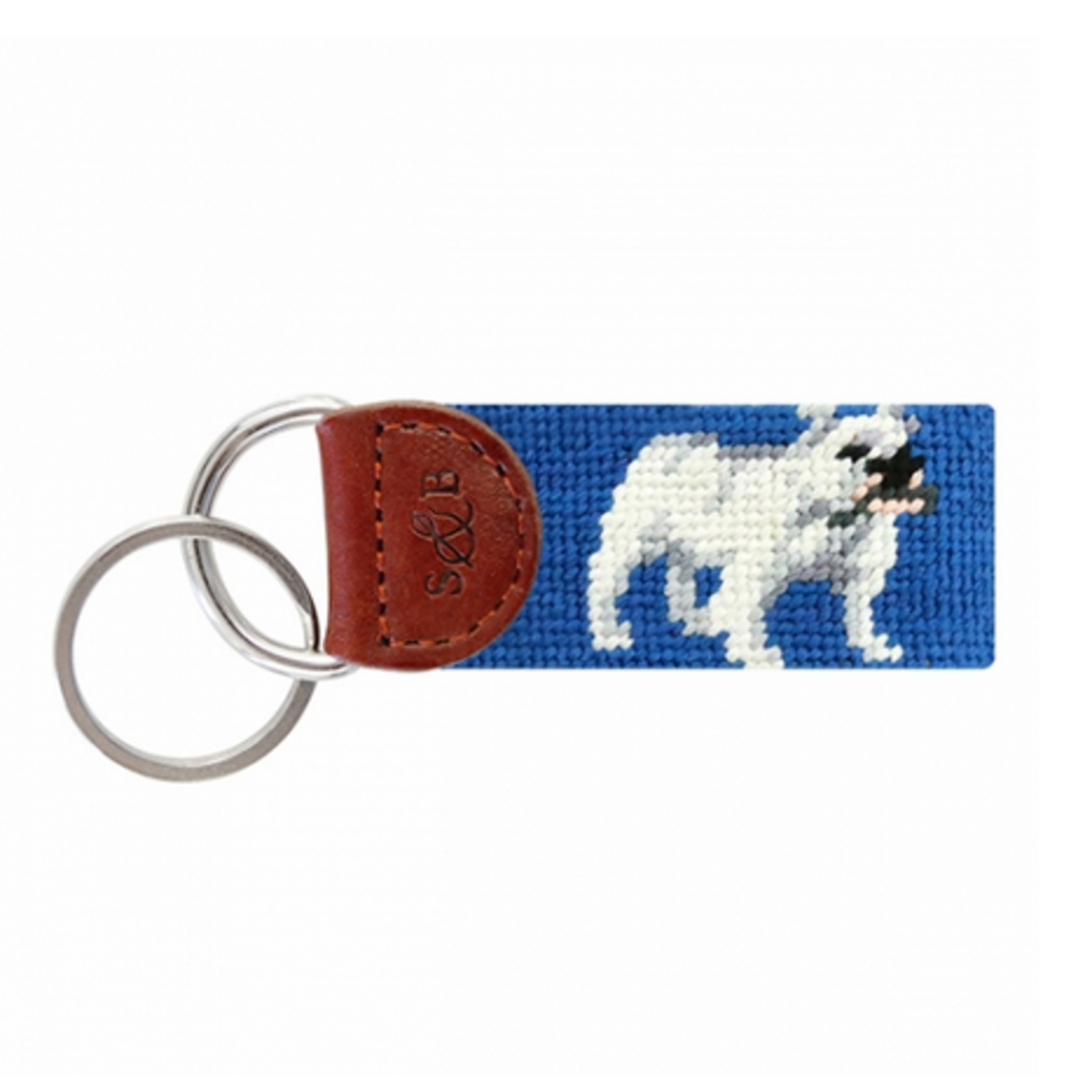 Smathers & Branson S&B Needlepoint Key Fob, Bulldog