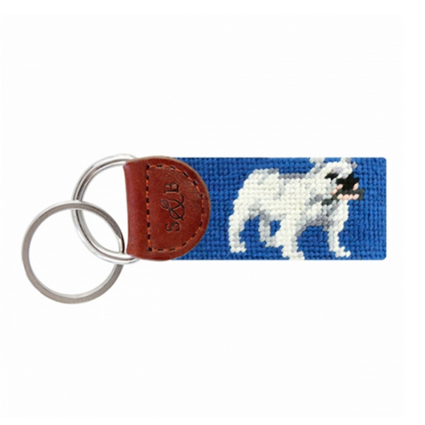 Smathers & Branson S&B Needlepoint Key Fob, Bulldog