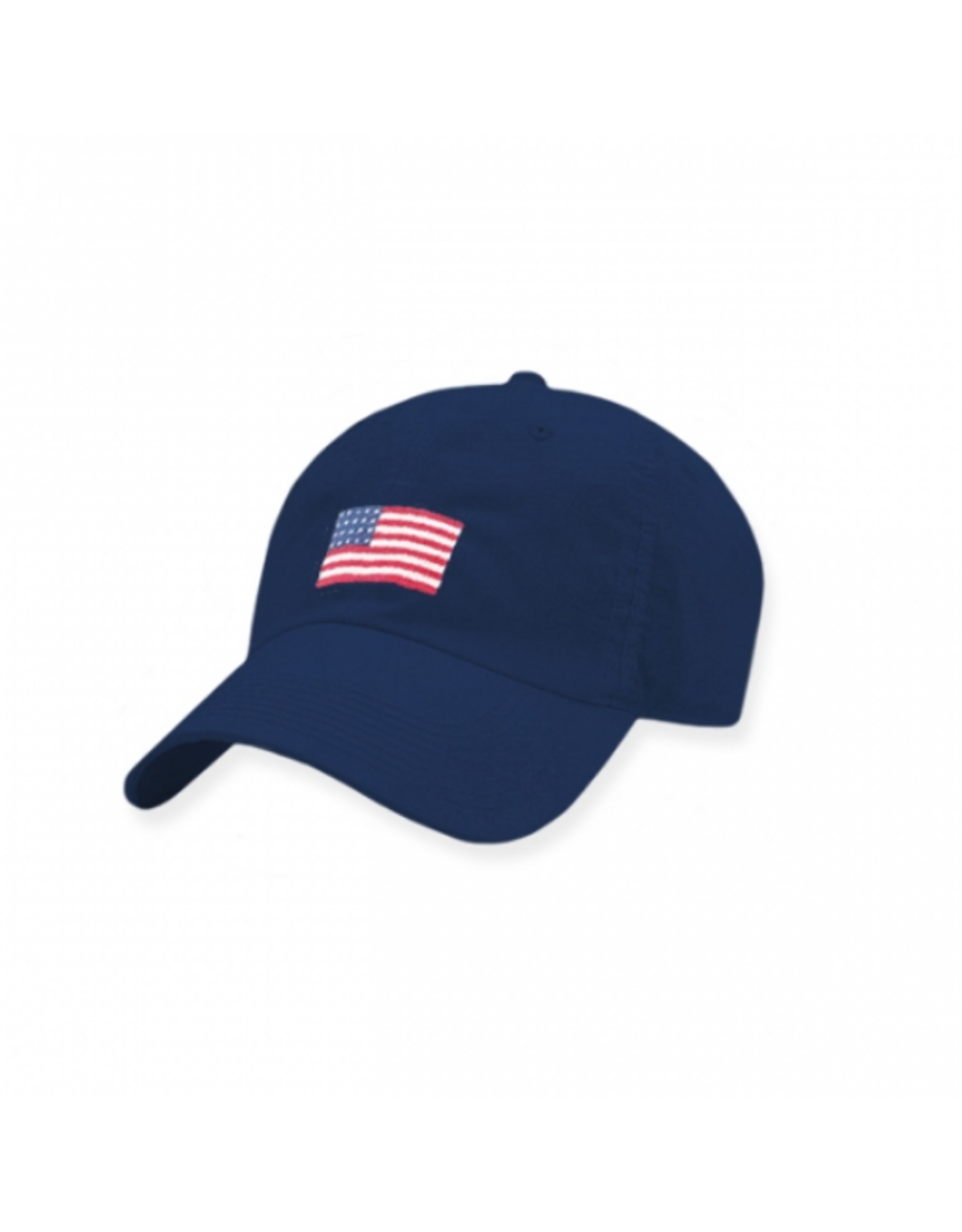 Smathers & Branson S&B Needlepoint Ball Hat, American Flag on Navy