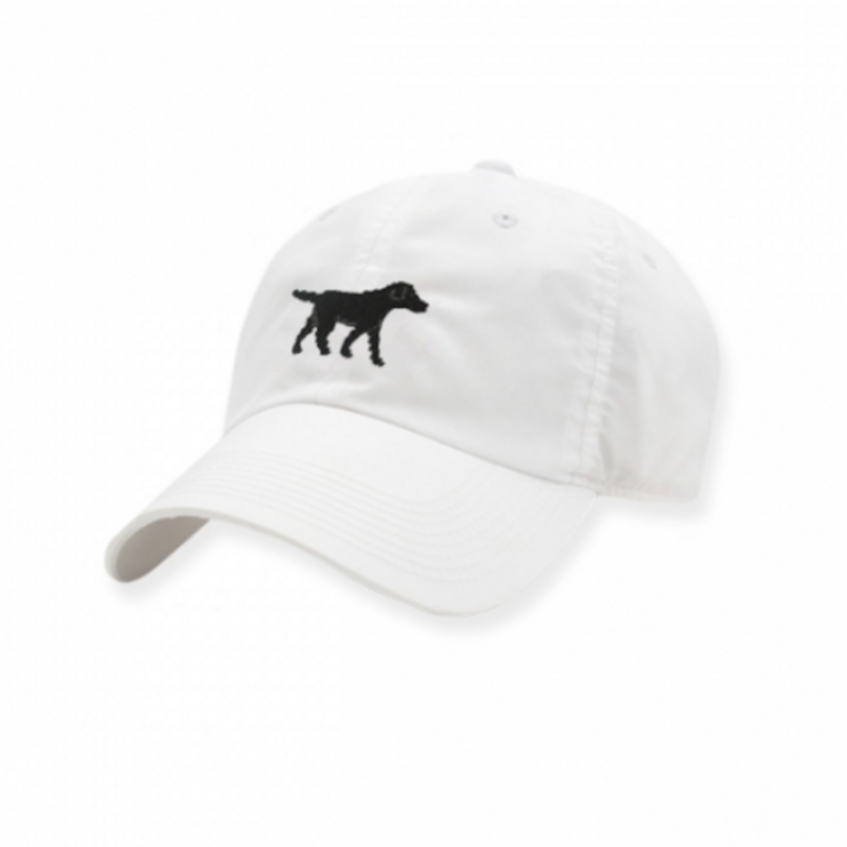 Smathers & Branson S&B Needlepoint Ball Hat, Black Lab on White