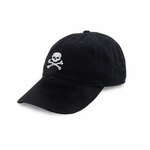 Smathers & Branson S&B Needlepoint Ball Hat, Jolly Roger on Black