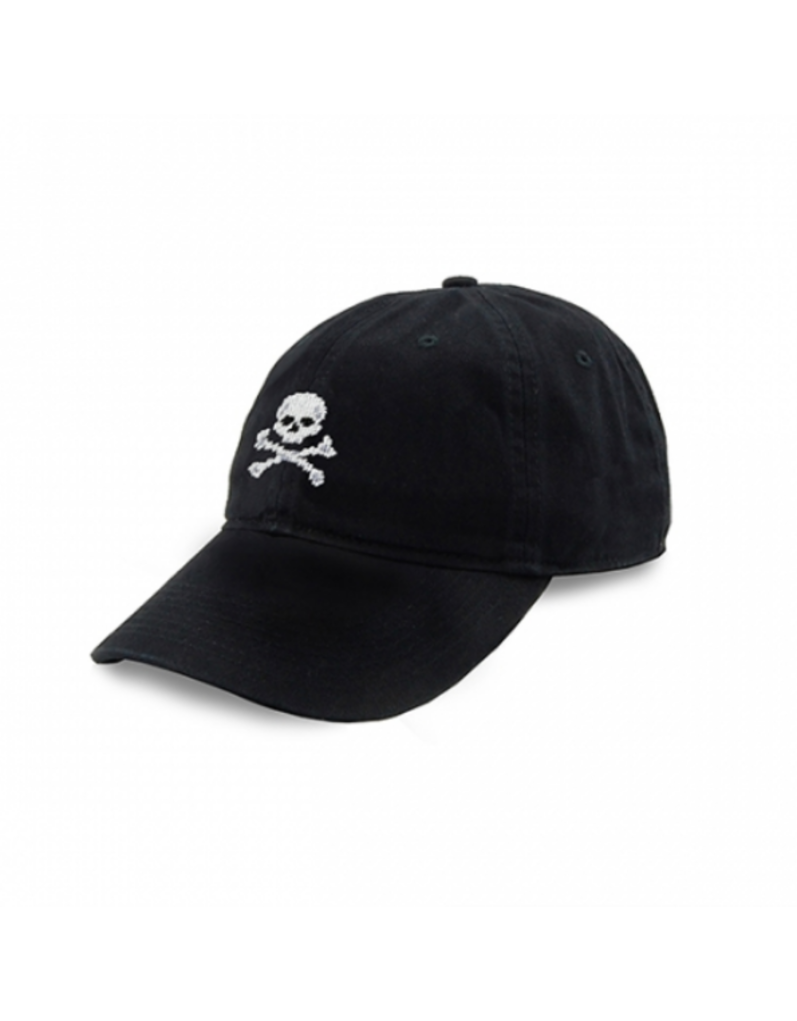 Smathers & Branson S&B Needlepoint Ball Hat, Jolly Roger on Black