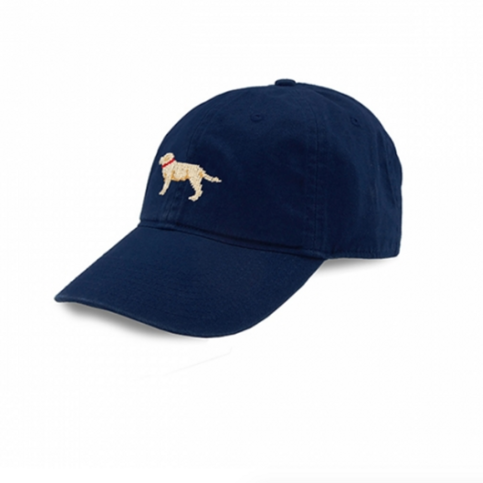 Smathers & Branson S&B Needlepoint Ball Hat, Yellow Lab on Navy