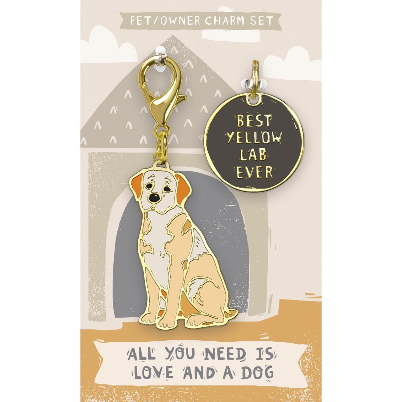 Pet/Owner Charm Set, Yellow Lab