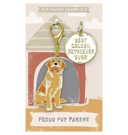 Primitives by Kathy Pet/Owner Charm Set, Golden Retriever